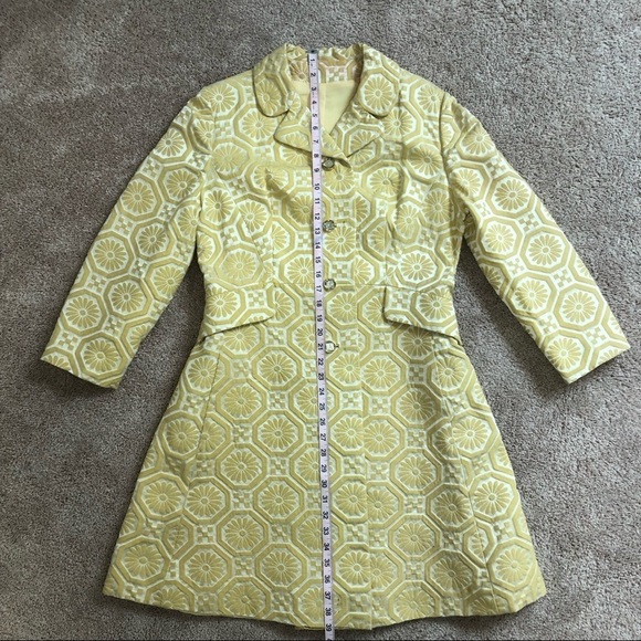 Vintage Rothmoor Coat Gold Full Length Button Down Fully Lined Winter Overcoat - Picture 3 of 17